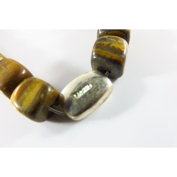 For Repurpose 22 Square Tiger Eye Beads One Silver Oval "Hope" Bead - Picture 9 of 11